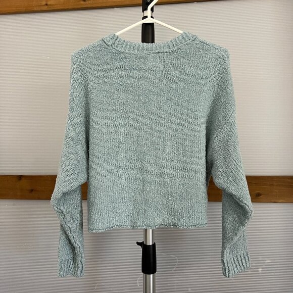 Hippie Rose Blue Crewneck Crop Knit Sweater Sz M - Picture 6 of 10